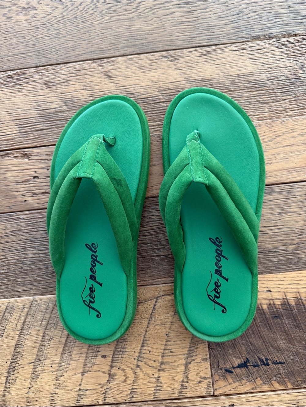 Free People Green Flip Flops